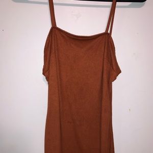 Burnt orange fuzzy dress